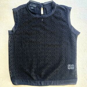 Metaphor Black Sleeveless Crochet Overlay Top